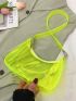 Mini Neon Yellow Clear Hobo Bag