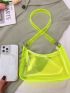 Mini Neon Yellow Clear Hobo Bag