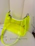 Mini Neon Yellow Clear Hobo Bag