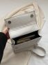 Quilted Square Bag Flap White For Daily Work