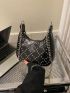 Studded Decor Hobo Bag