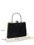 Mini Ruched Metal Edge Square Bag