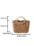 Minimalist Drawstring Design Straw Bag