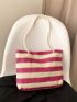 Two Tone Double Handle Crochet Bag