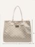 Checkered Pattern Shoulder Tote Bag