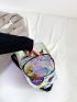 Holographic Pocket Front Functional Backpack, Clear Bag