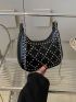 Studded Decor Hobo Bag