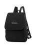 Metal Decor Unisex Flap Backpack for School