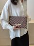 Geometric Pattern Flap Clutch Bag