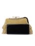 Mini Rhinestone & Bow Decor Ruffle Design Chain Evening Bag