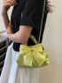 Bow Decor Chain Ruched Bag