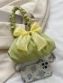 Bow Decor Chain Ruched Bag