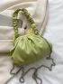 Bow Decor Chain Ruched Bag