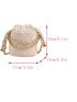 Mini Argyle Quilted Chain Decor Drawstring Bucket Bag