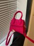 Mini Neon-pink Crocodile Embossed Flap Square Bag