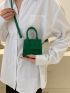 Mini Crocodile Embossed Flap Square Bag