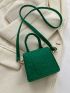 Mini Crocodile Embossed Flap Square Bag