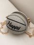 Mini Letter Graphic Chain Circle Bag