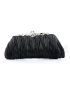 Rhinestone Decor Ruched Evening Bag