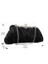 Rhinestone Decor Ruched Evening Bag