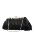 Rhinestone Decor Ruched Evening Bag