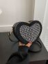 Mini Rhinestone Decor Heart Design Novelty Bag