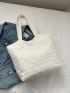 Small Tote Bag Textured Pattern Solid Color