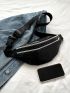 Large Fanny Pack Geometric Embossed PU