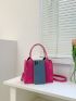 Mini Neon Pink Geometric Stitch Square Bag