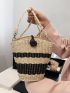 Two Tone Straw Bag