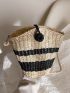 Two Tone Straw Bag