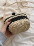 Two Tone Straw Bag