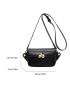 Metal Decor Waist Bag Mini Black For Daily