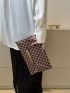 Geometric Pattern Flap Clutch Bag