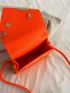 Neon Orange Metal Detail Flap Square Bag
