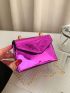 Mini Neon Pink Chain Flap Square Bag