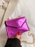 Mini Neon Pink Chain Flap Square Bag