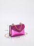 Mini Neon Pink Chain Flap Square Bag