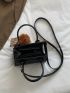 Mini Quilted Pom Pom & Twilly Scarf Decor Square Bag