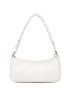 Faux Pearl Decor Croc Embossed Baguette Bag