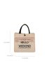 Letter Graphic Tassel Decor Shopper Bag