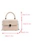 Mini Letter Graphic Satchel Braided Detail Flap Square Bag