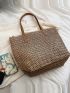 Minimalist Straw Bag Large Capacity Shoulder Tote Bag for Vacation