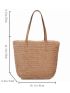 Minimalist Straw Bag Large Capacity Shoulder Tote Bag for Vacation