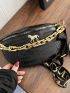 Mini Crocodile Embossed Chain Decor Fanny Pack