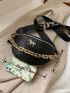 Mini Crocodile Embossed Chain Decor Fanny Pack