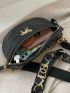 Mini Crocodile Embossed Chain Decor Fanny Pack