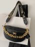 Mini Crocodile Embossed Chain Decor Fanny Pack