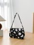 Mini Cow Pattern Chain Decor Square Bag