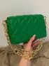 Quilted Pattern Chain Square Bag